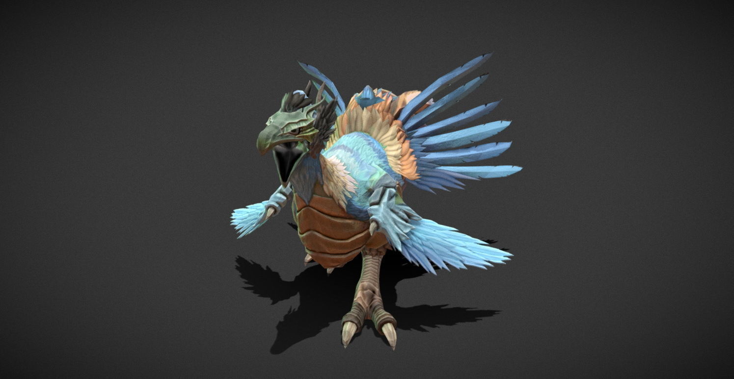 Fantasy Creature - Peacock Low-poly 3D model_4