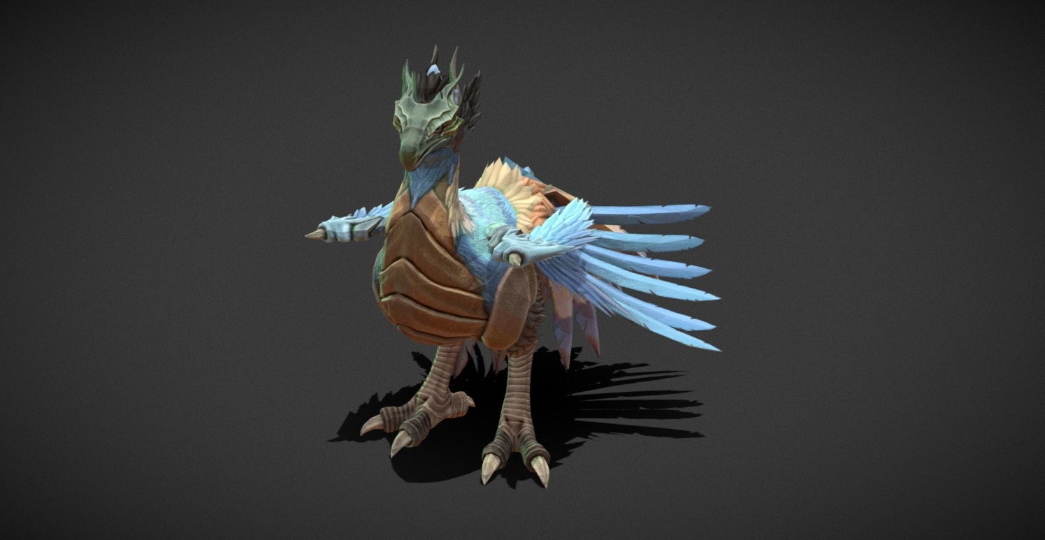 Fantasy Creature - Peacock Low-poly 3D model_2