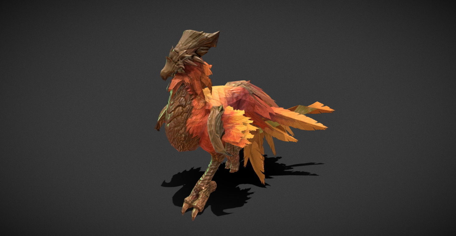 Fantasy Creature - Peacock Low-poly 3D model_12