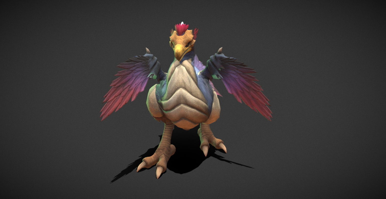 Fantasy Creature - Peacock Low-poly 3D model_16