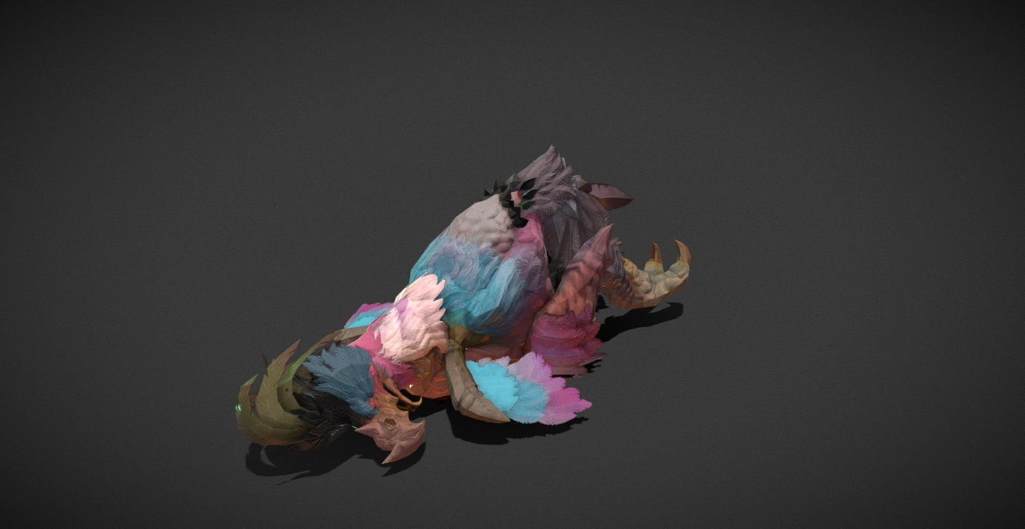 Fantasy Creature - Peacock Low-poly 3D model_30