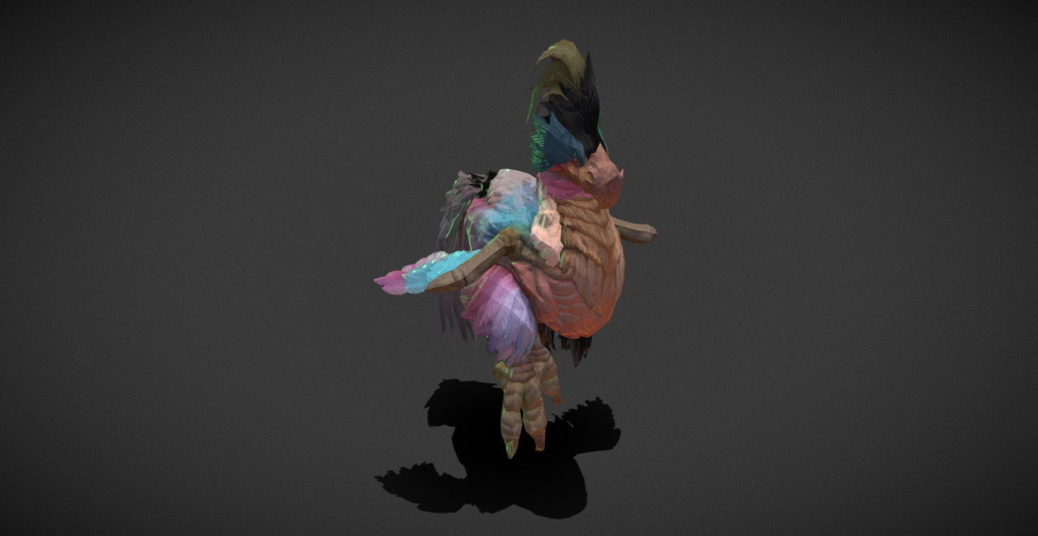 Fantasy Creature - Peacock Low-poly 3D model_28