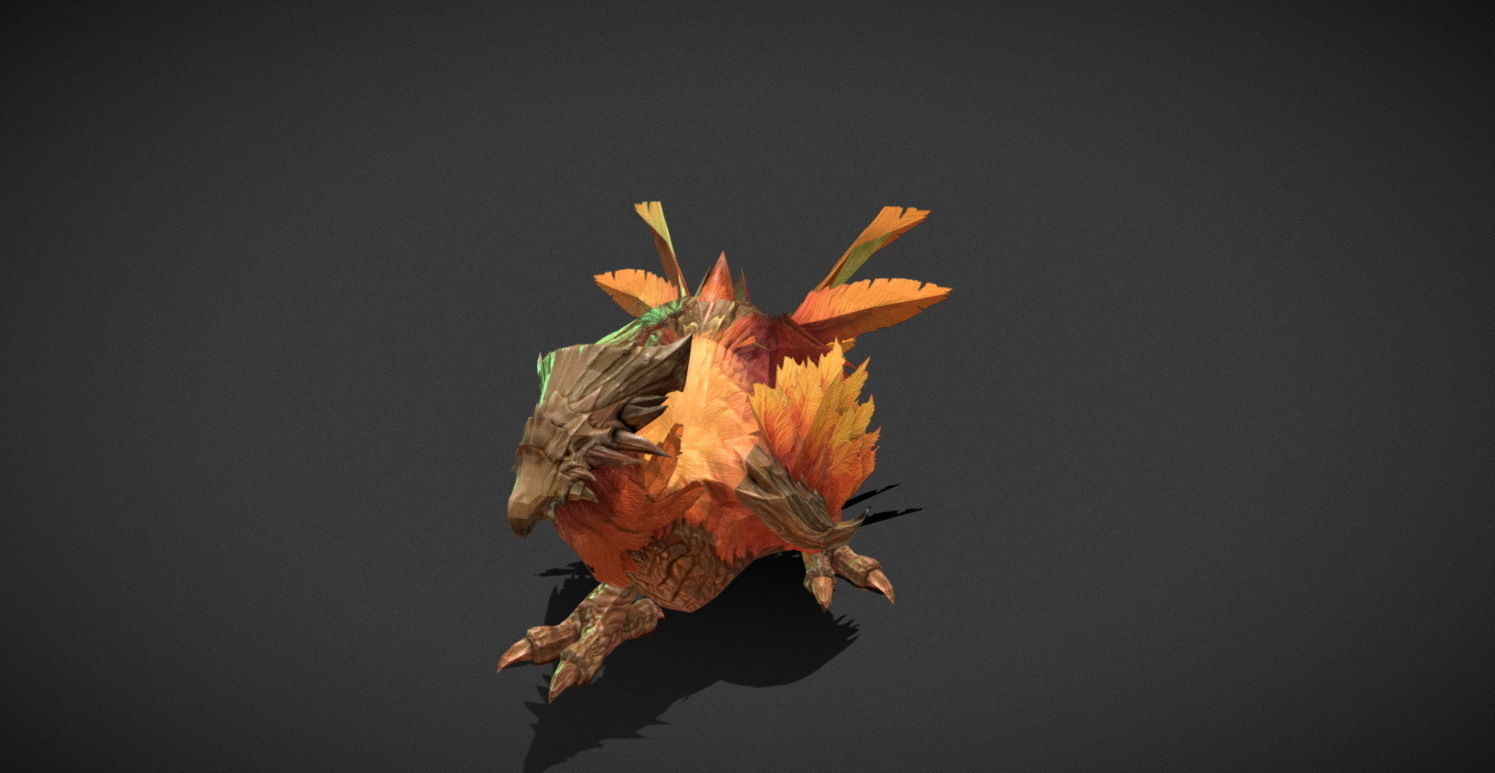 Fantasy Creature - Peacock Low-poly 3D model_8