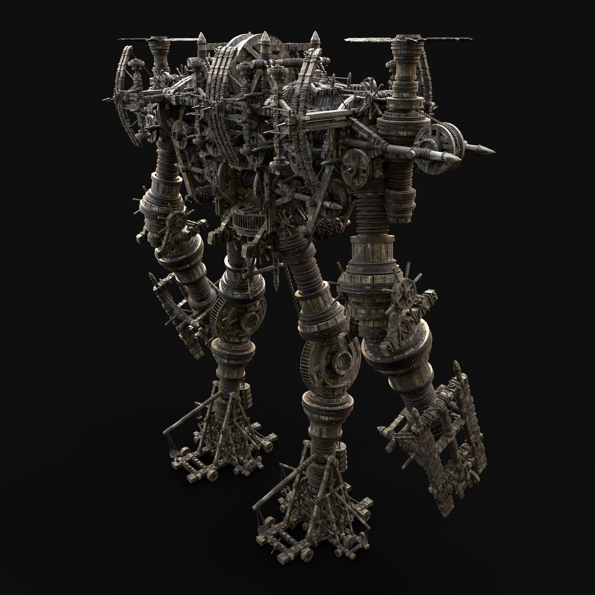 MECH GIANT ROBOT SIEGE ENGINE MACHINE WAR AAA CONSTRUCTION MECHA Low-poly 3D model_4