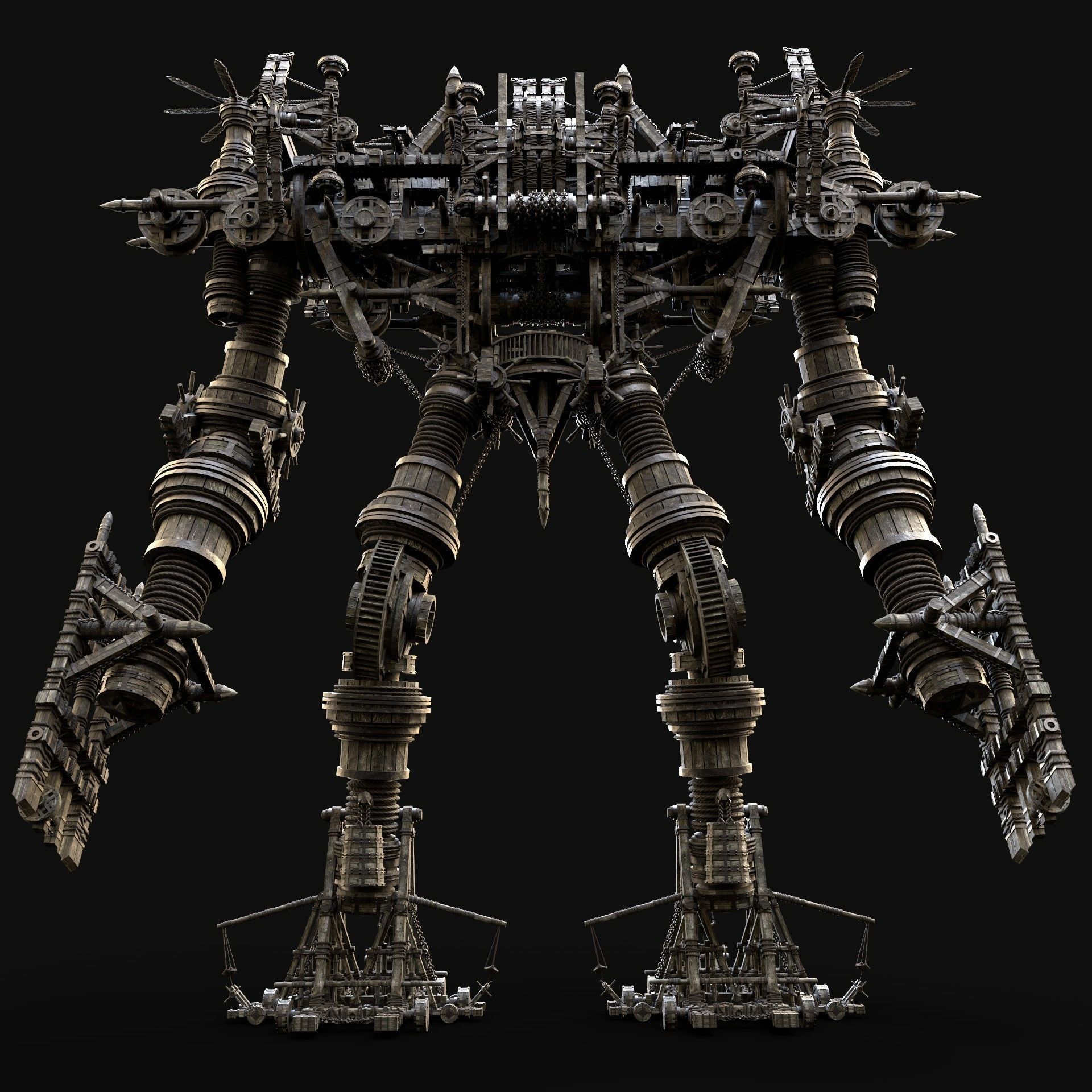 MECH GIANT ROBOT SIEGE ENGINE MACHINE WAR AAA CONSTRUCTION MECHA Low-poly 3D model_6