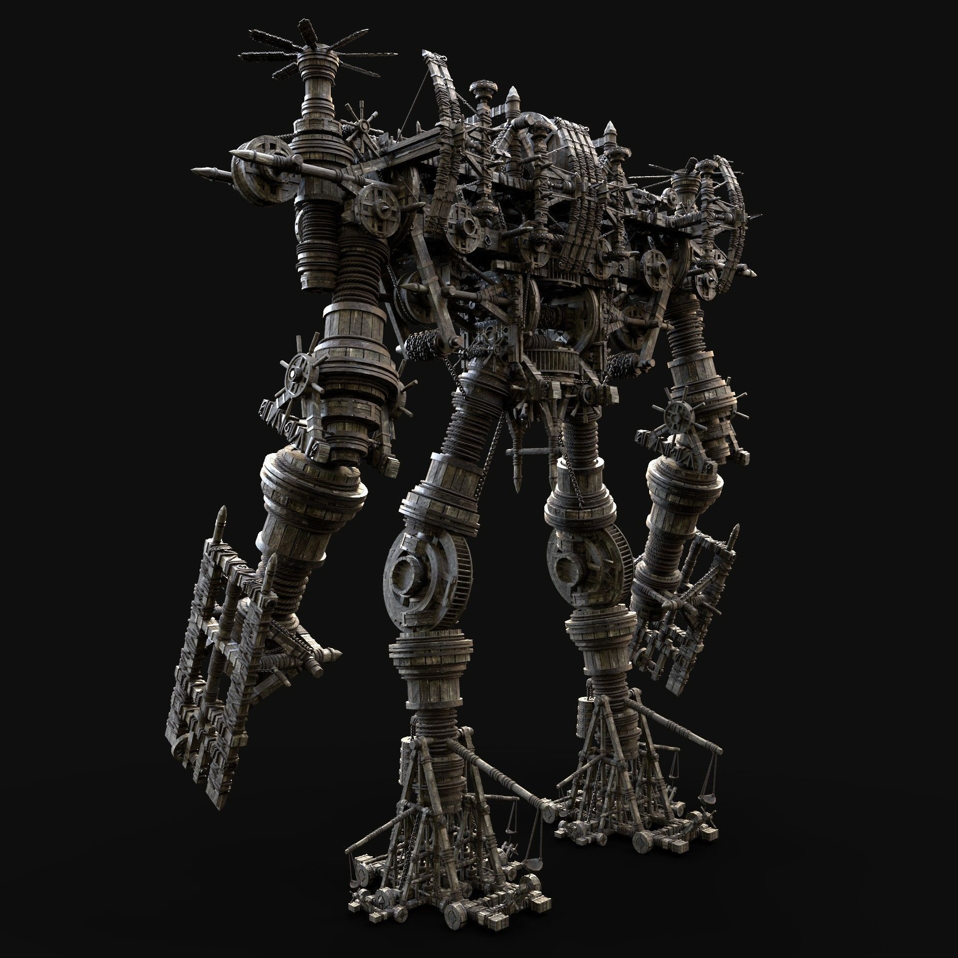 MECH GIANT ROBOT SIEGE ENGINE MACHINE WAR AAA CONSTRUCTION MECHA Low-poly 3D model_2