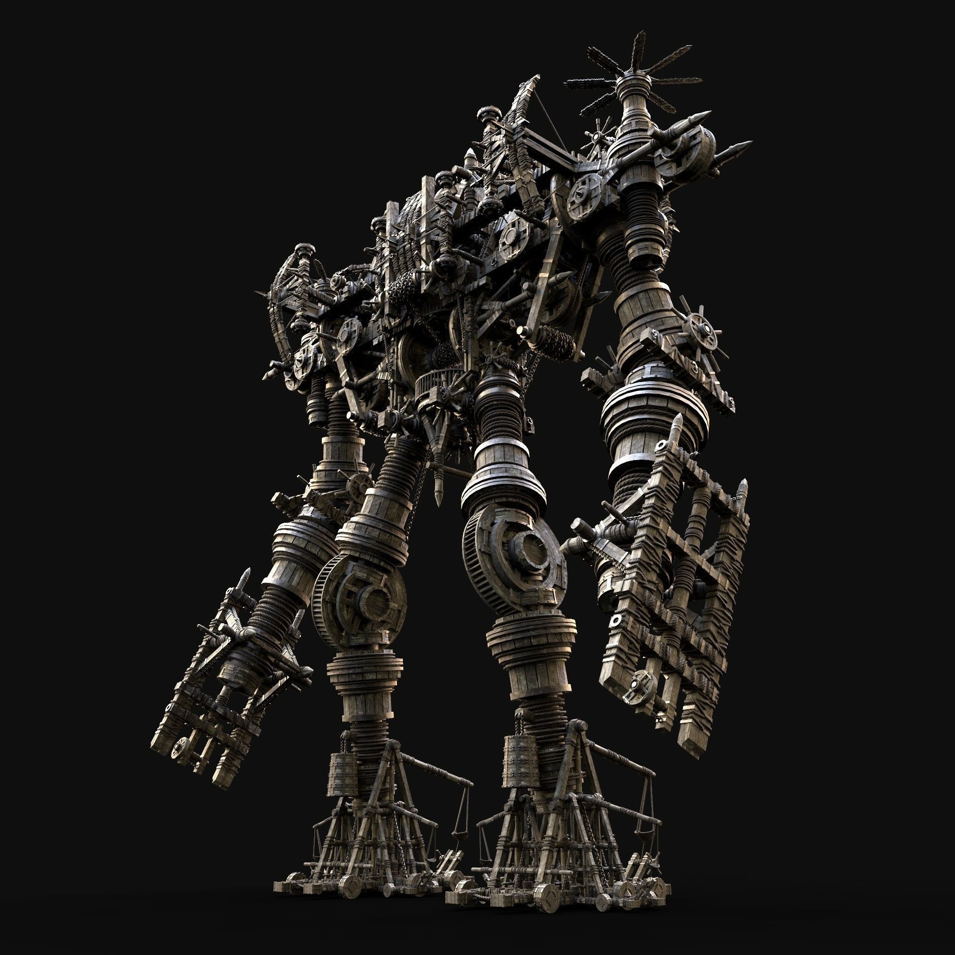 MECH GIANT ROBOT SIEGE ENGINE MACHINE WAR AAA CONSTRUCTION MECHA Low-poly 3D model_1