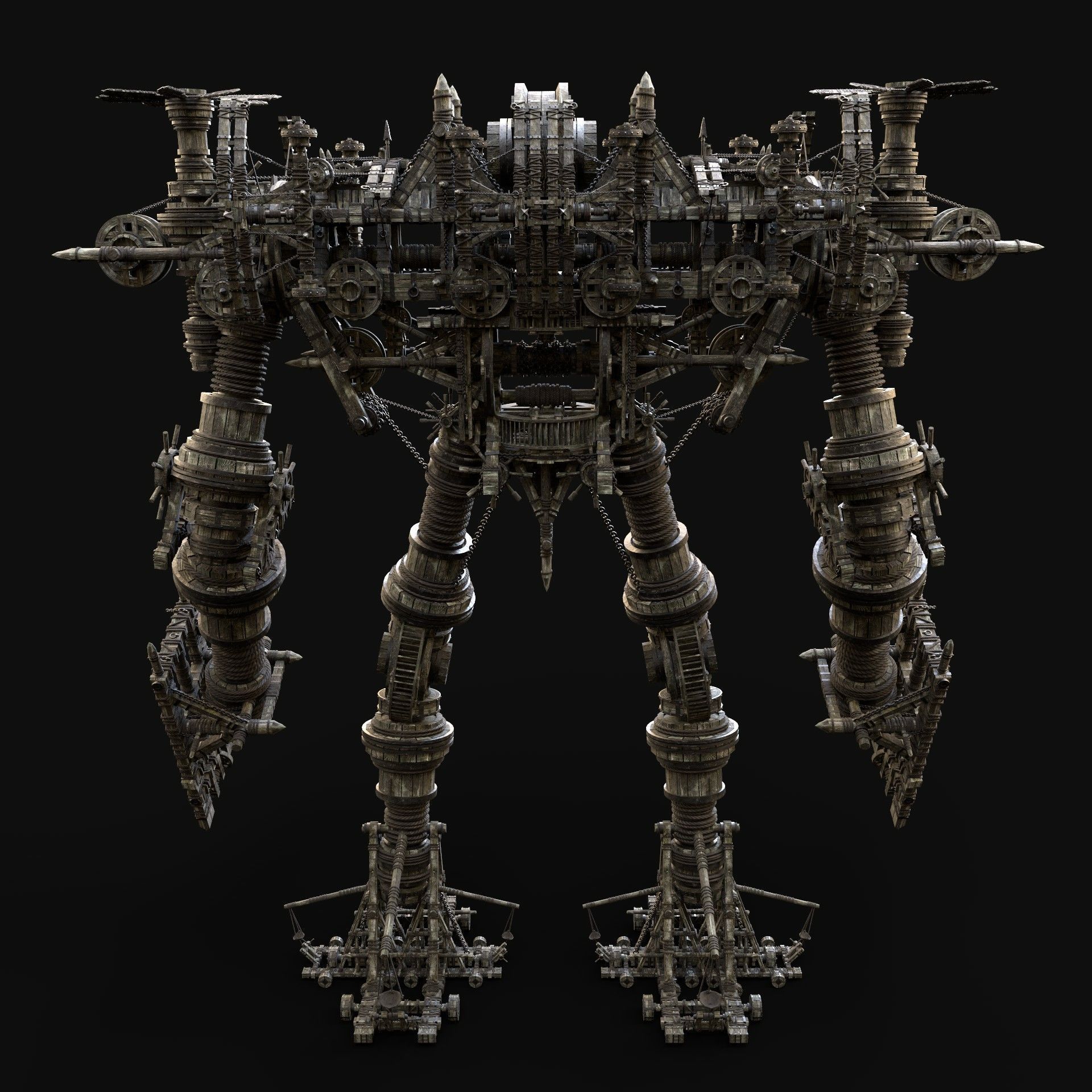 MECH GIANT ROBOT SIEGE ENGINE MACHINE WAR AAA CONSTRUCTION MECHA Low-poly 3D model_3