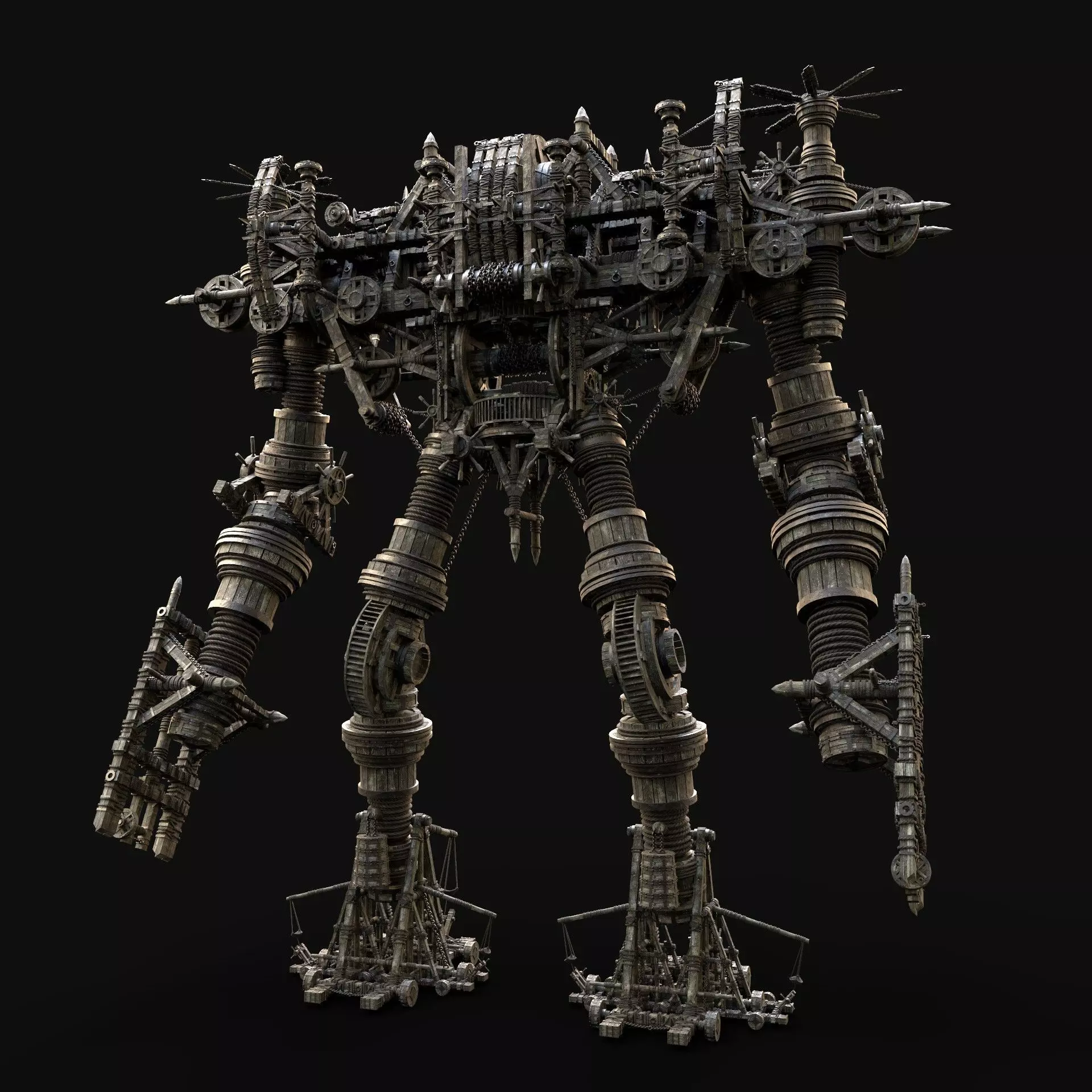 MECH GIANT ROBOT SIEGE ENGINE MACHINE WAR AAA CONSTRUCTION MECHA Low-poly 3D model_0