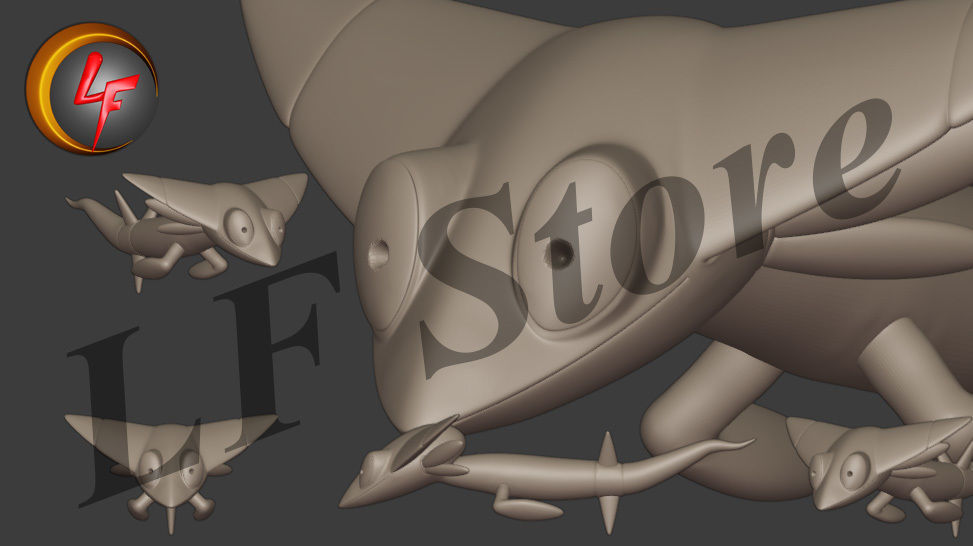 Pokemon Dreepy and Drakloak 3D model_1