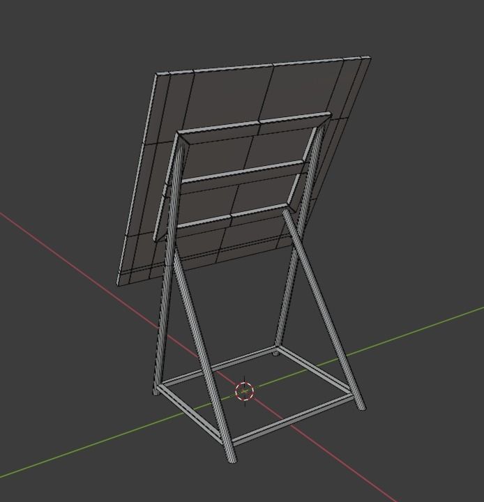 Painting Table Low-poly 3D model_2