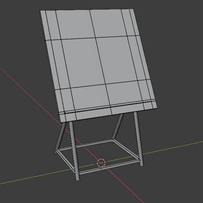 Painting Table Low-poly 3D model_3