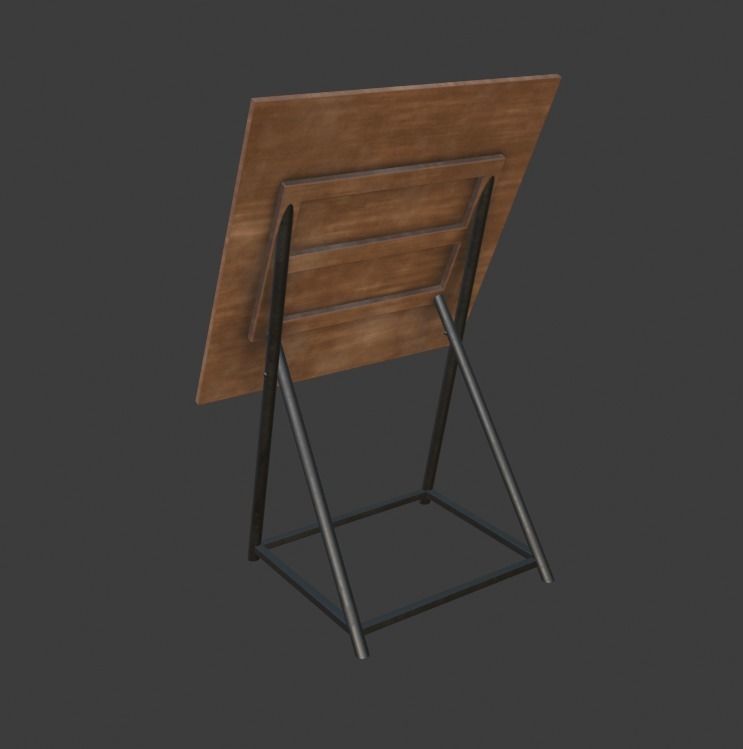 Painting Table Low-poly 3D model_1