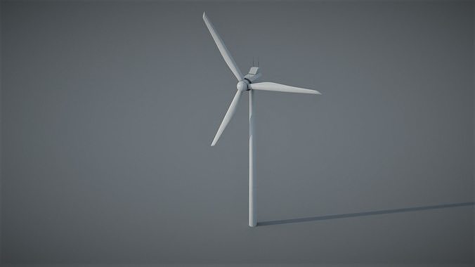 Wind Turbine For Green Energy Low-poly 3D model