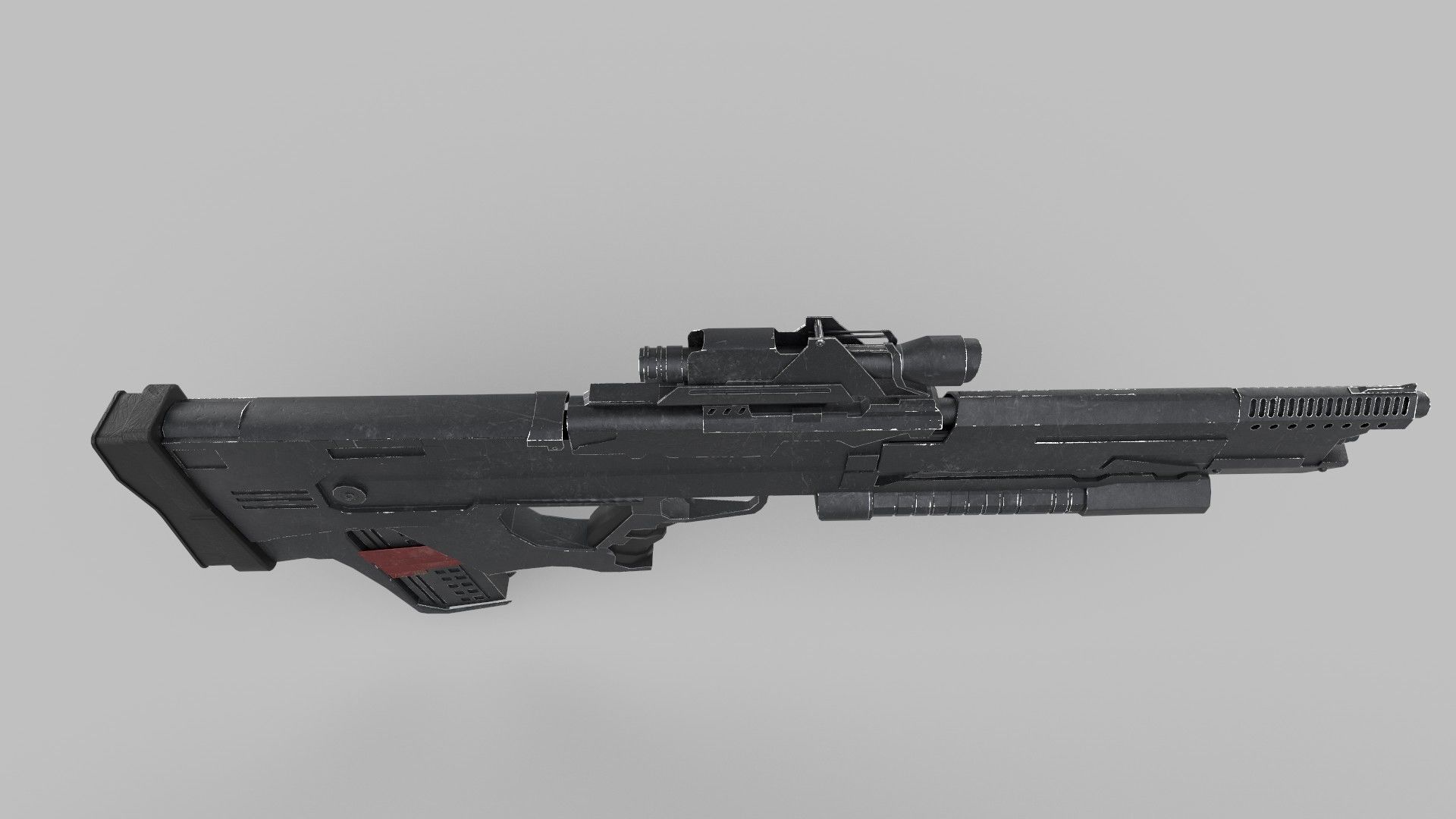 Assault rifle Low-poly 3D model_4