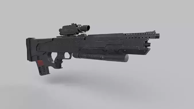 Assault rifle Low-poly 3D model