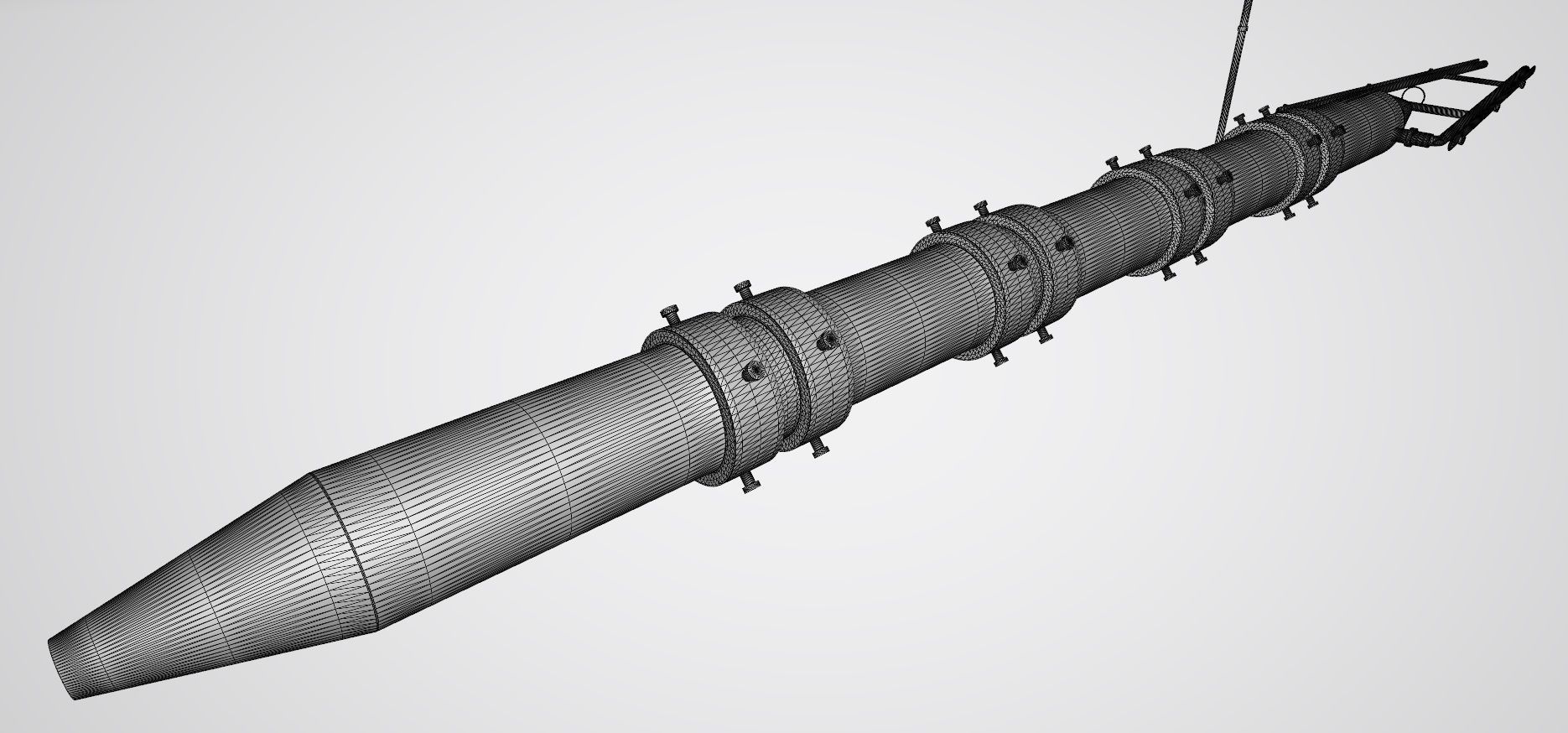 Underwater Wave Energy Collector Low-poly 3D model_5