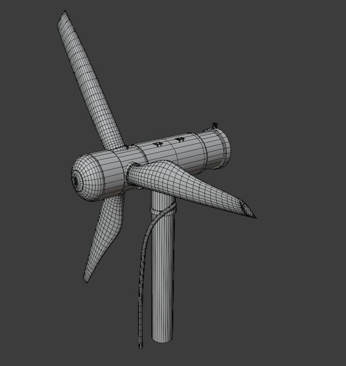 Underwater Wave Energy Collector Low-poly 3D model_1