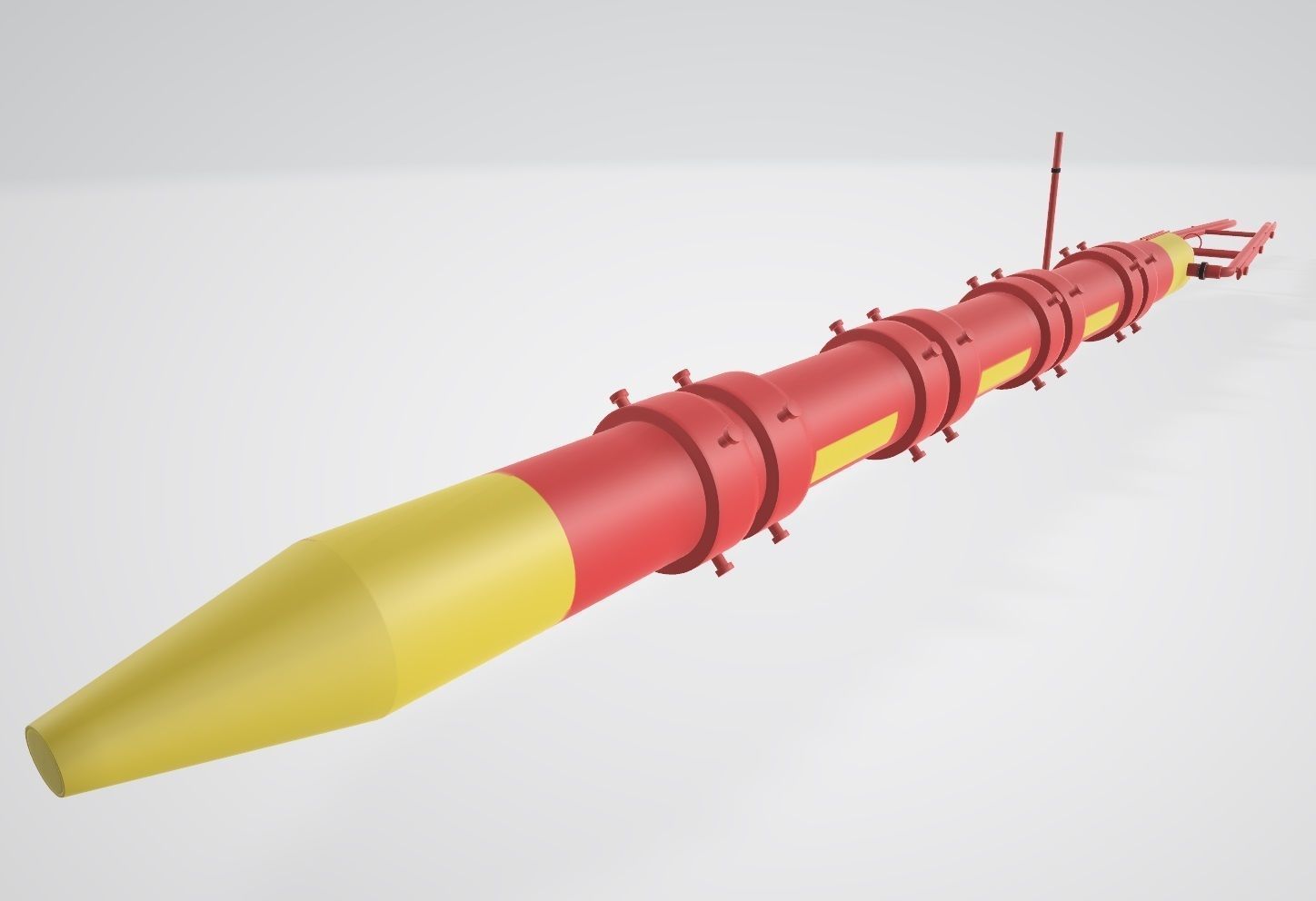 Underwater Wave Energy Collector Low-poly 3D model_4