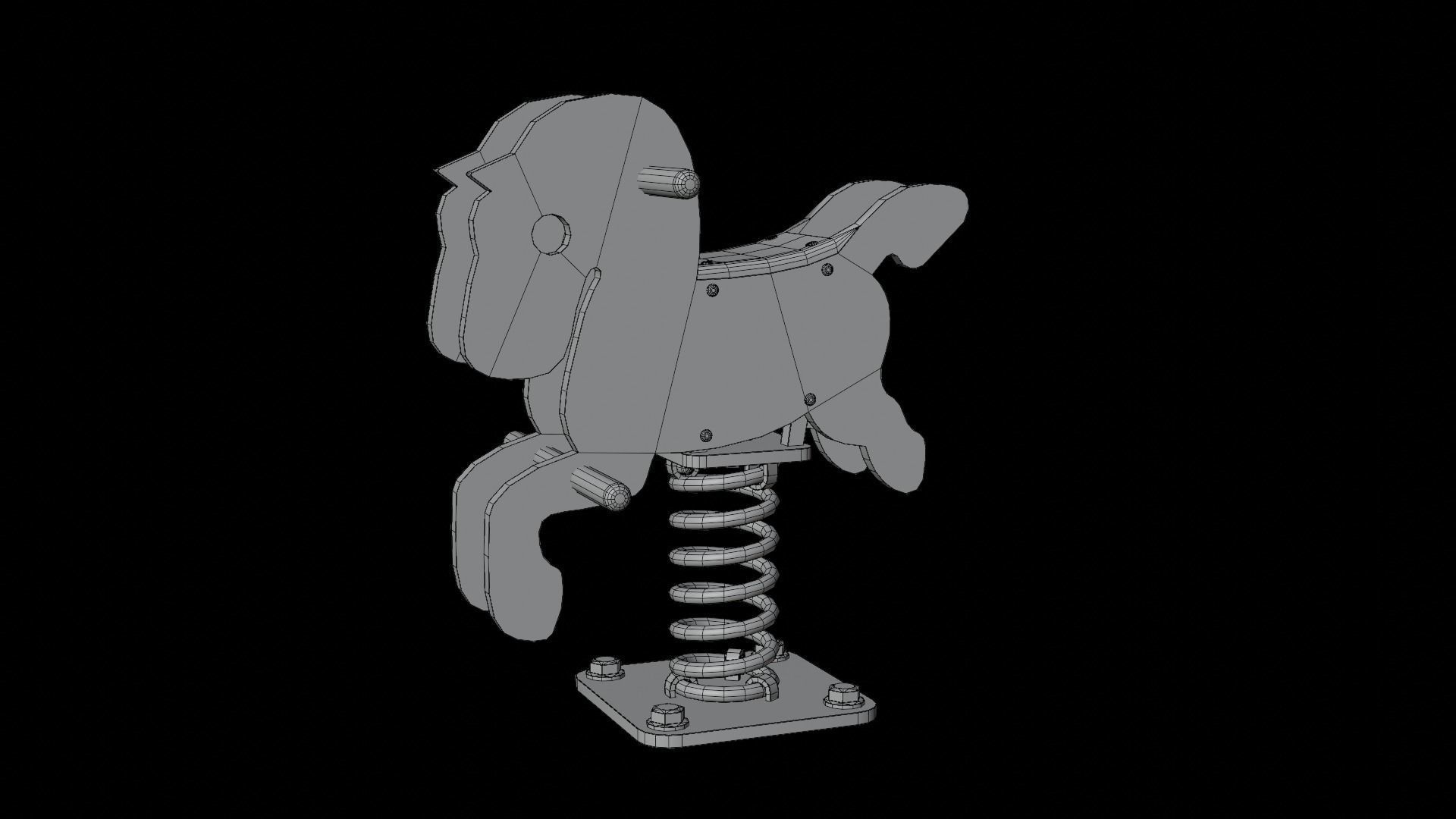 Spring horse Low-poly 3D model_13