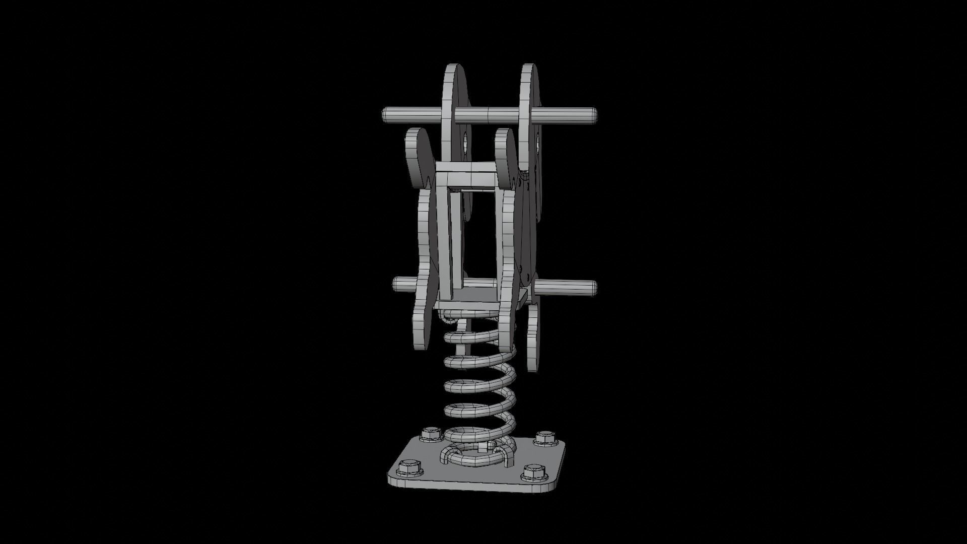 Spring horse Low-poly 3D model_15