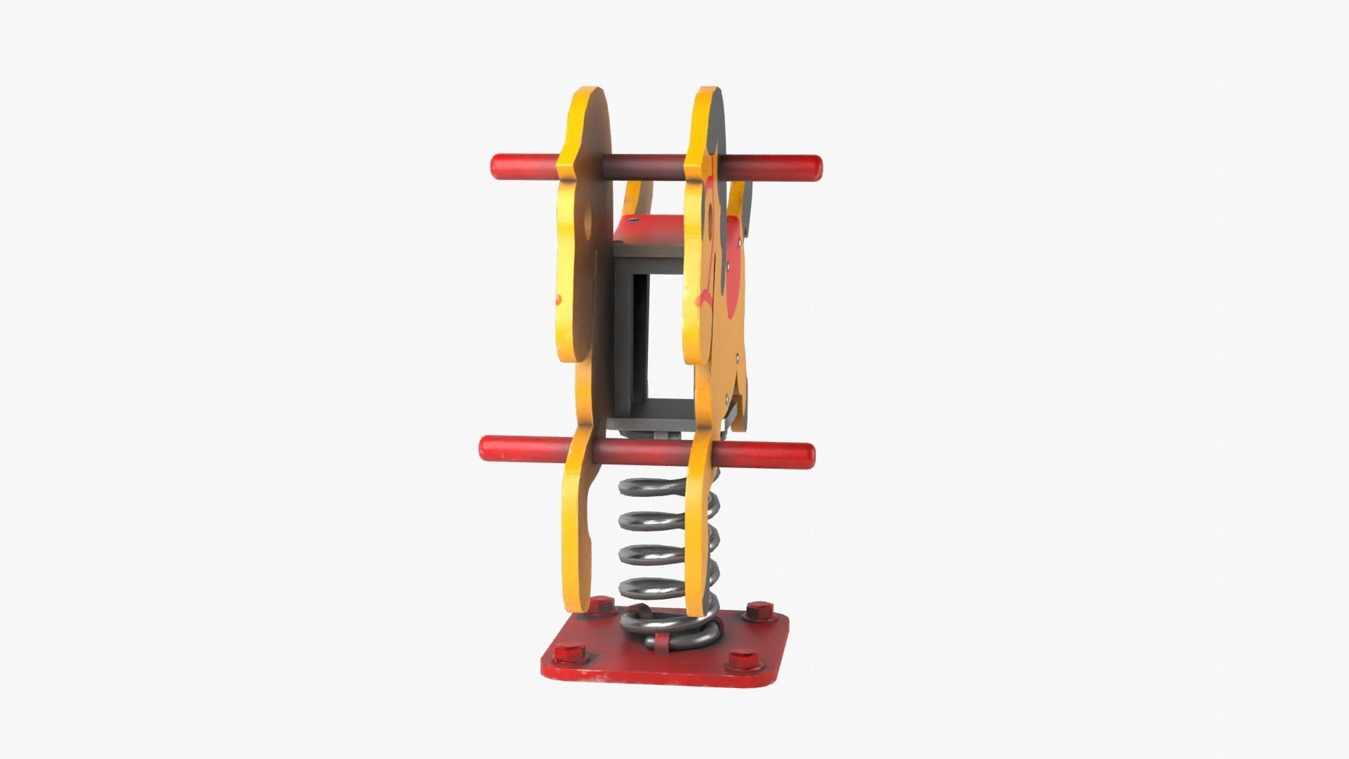 Spring horse Low-poly 3D model_10