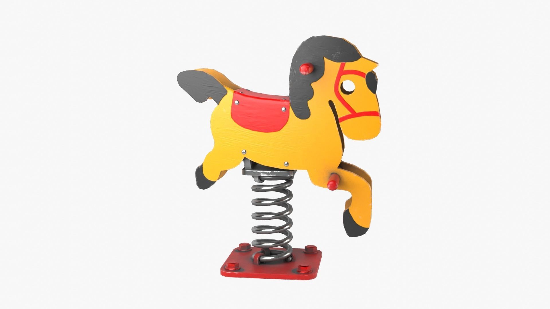 Spring horse Low-poly 3D model_7