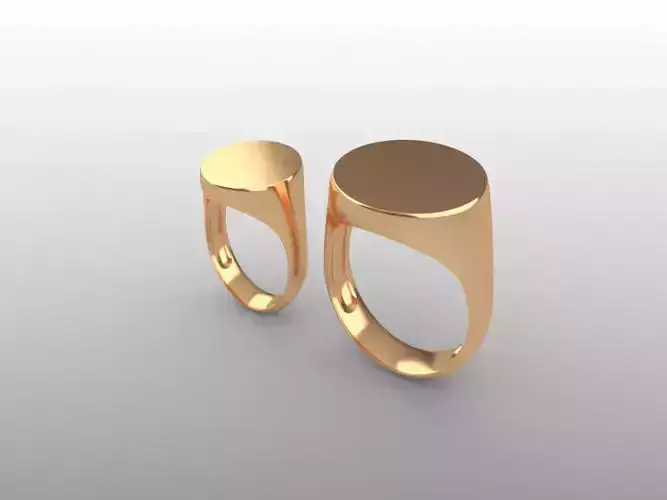 Round Signet Ring USA 7