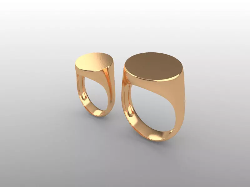 Round Signet Ring USA 7 3D print model