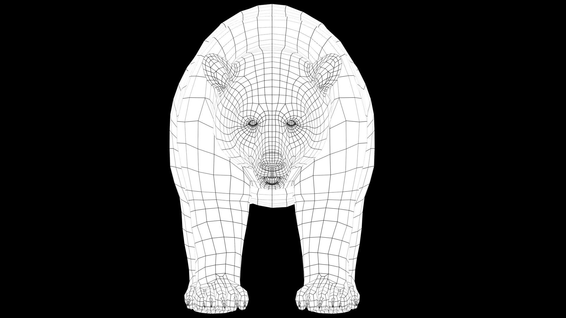 wild bear Low-poly 3D model_8