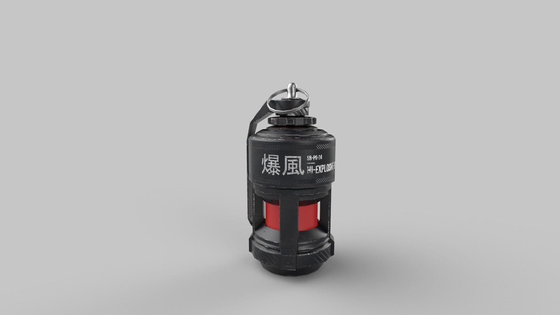 grenade fire extinguisher Low-poly 3D model_3