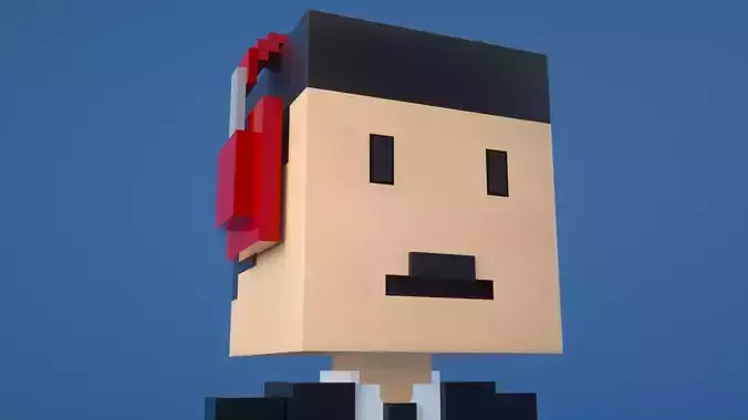 3D Meebit headphone Businessman Model