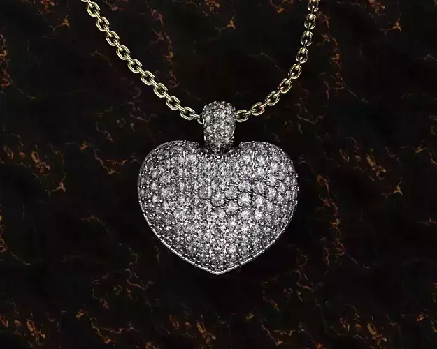 Heart diamond pendant