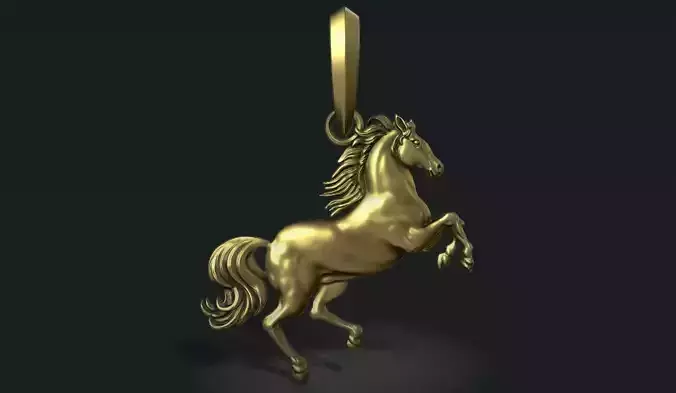 Horse Rearing Up Pendant 3D print model
