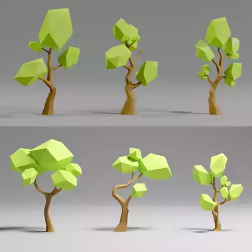 Tree low poly polygonal