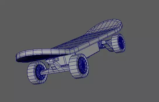 skateboard with wheels Free 3D model