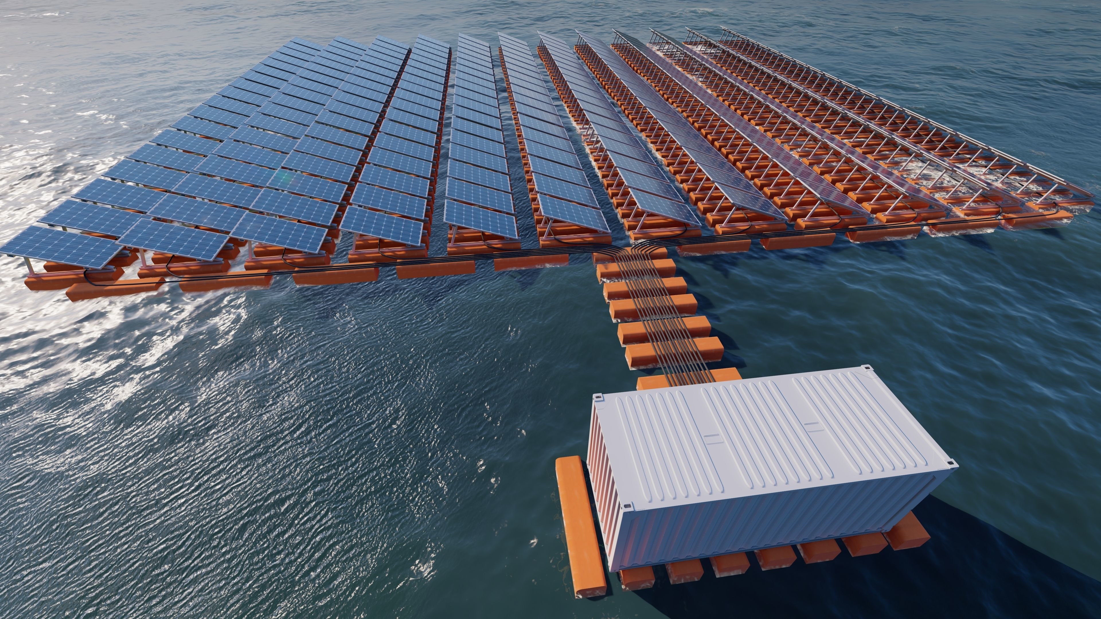 Floating Solar Panels 3D model_3