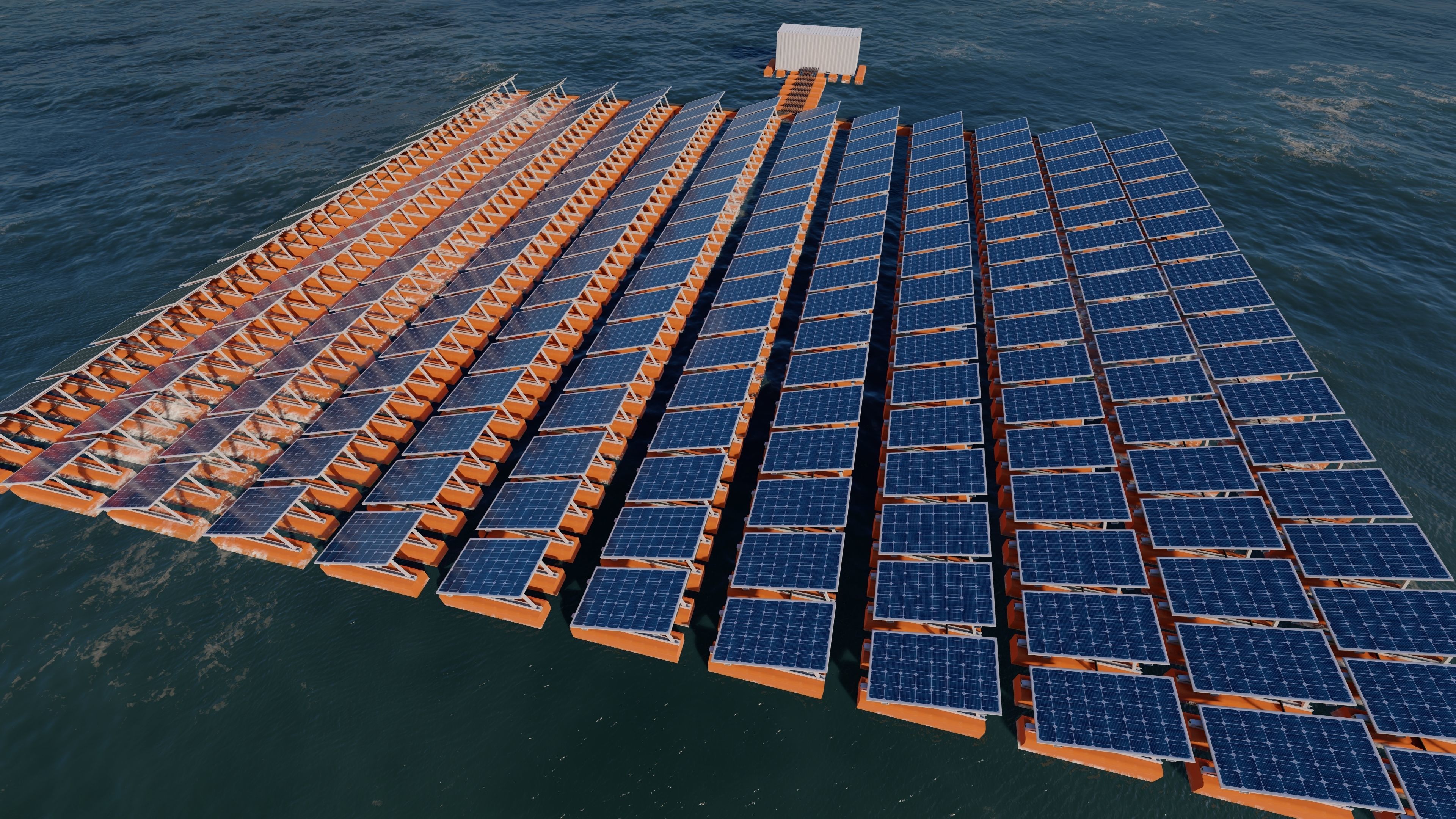 Floating Solar Panels 3D model_2