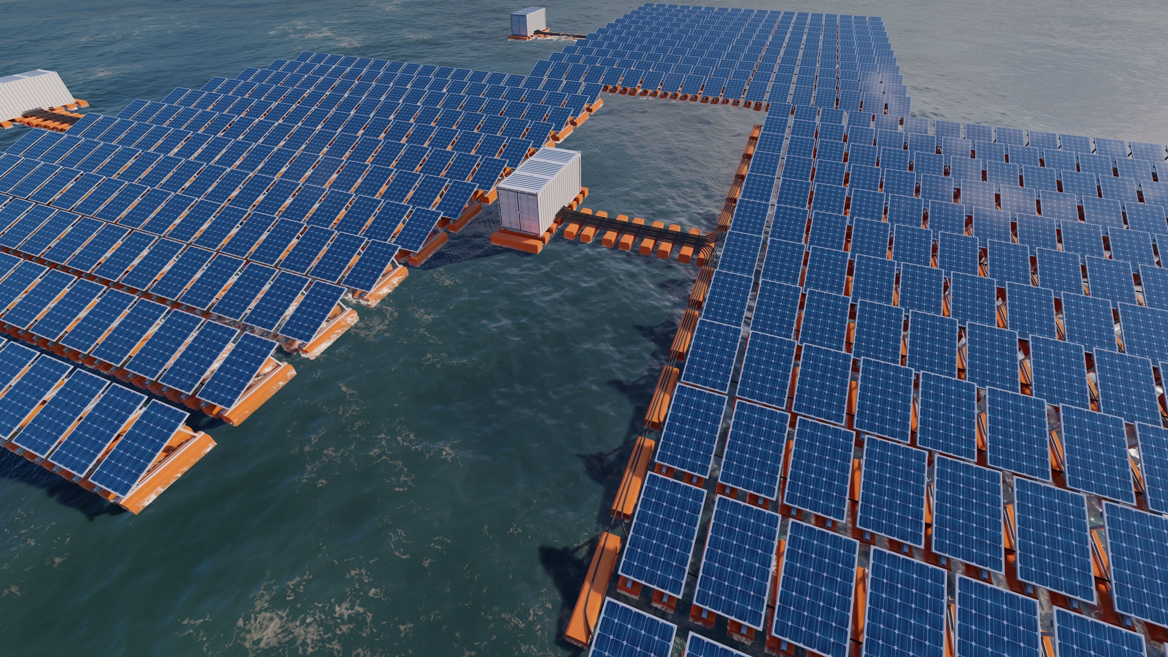 Floating Solar Panels 3D model_5