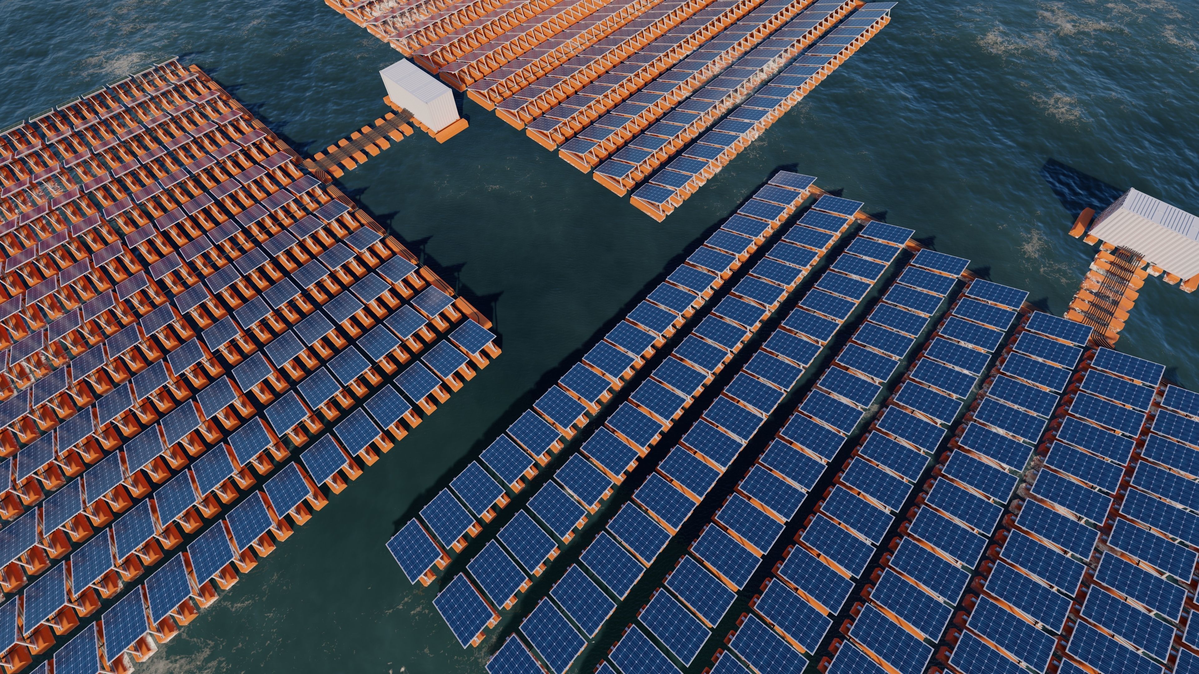 Floating Solar Panels 3D model_6