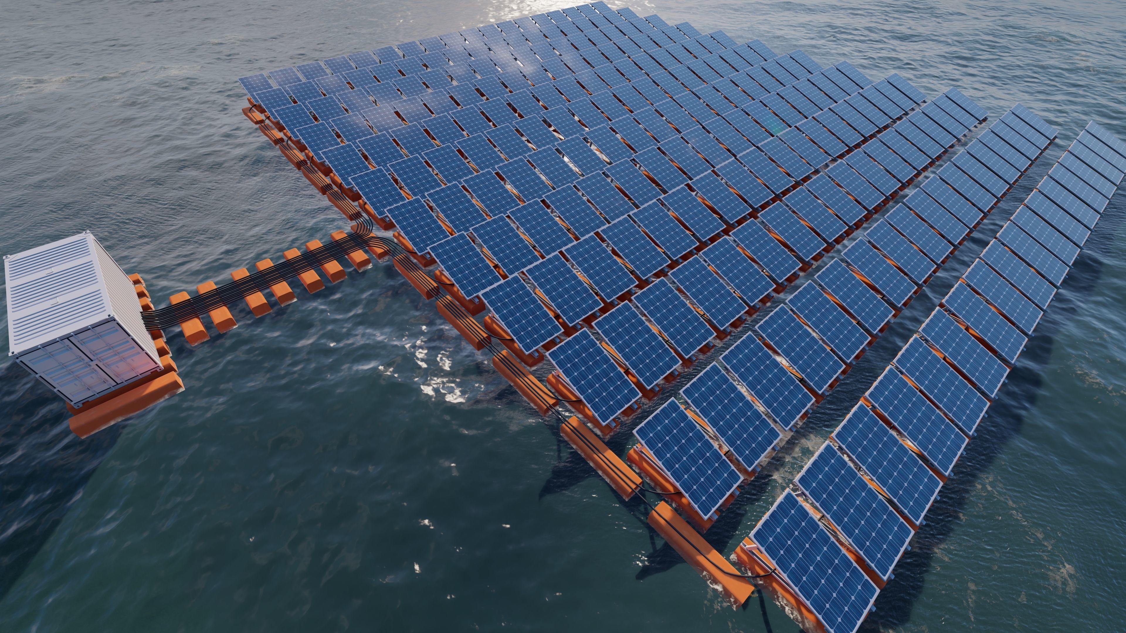 Floating Solar Panels 3D model_1