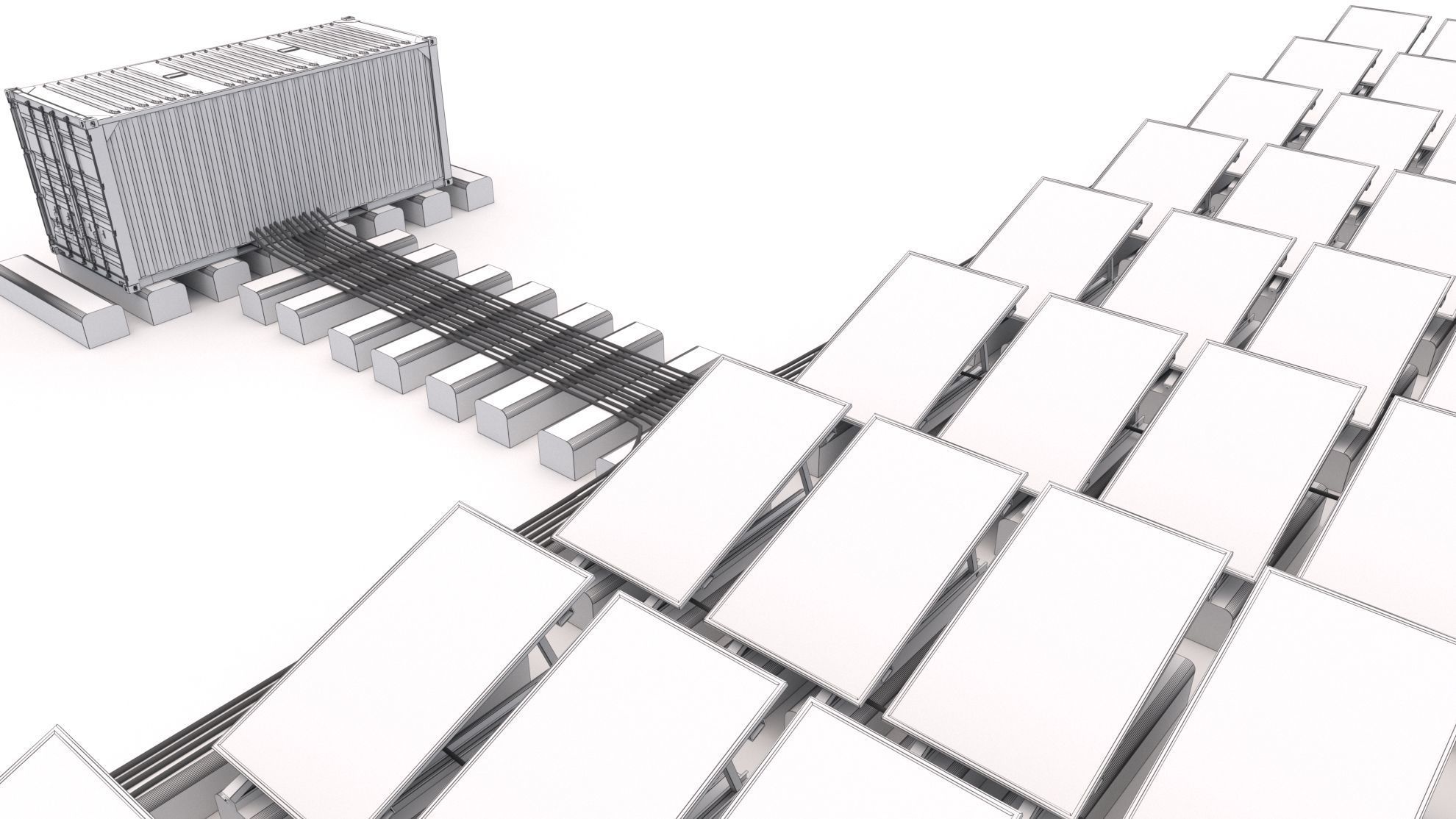 Floating Solar Panels 3D model_9