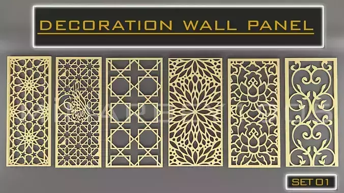 3D DECORATION WALL PANEL LASER CUT LOW-POLY  MODEL