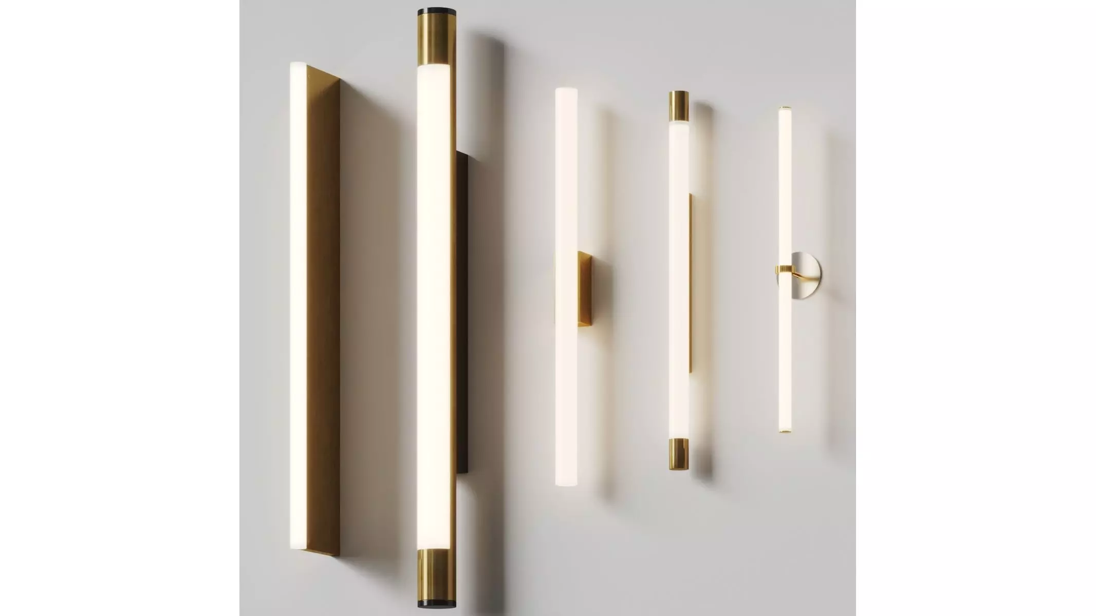 Minimalistic Wall lamps SET 3D model_0