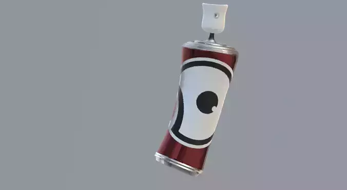 Spraypaint can of soda with eye