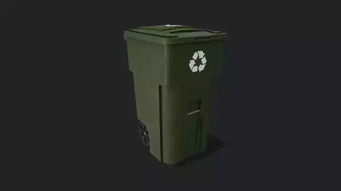 Trash Bin - Tutorial Included Low-poly 3D model