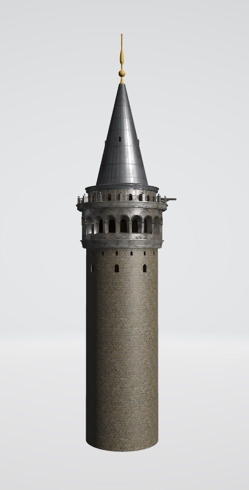 Galata Tower Historical Building 3D model_1