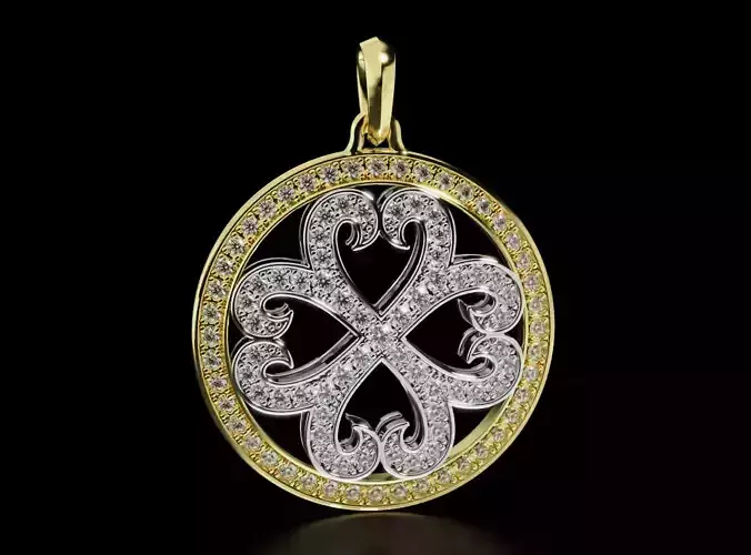 Vintage pendant with diamonds 668