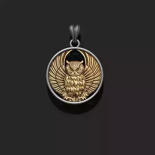 owl pendant 3D print model