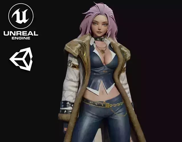Modern Woman Low-poly 3D model